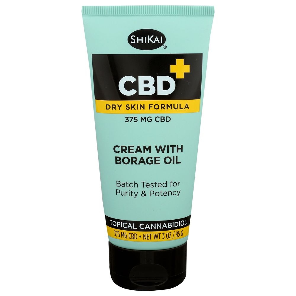 Shikai CBD Cream with Borage Oil Dry Skin Formula, 3 Ounce