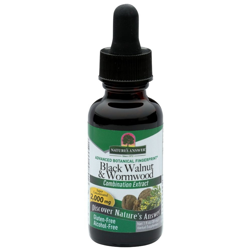 Natures Answer Black Walnut and Wormwood Liquid Extract Herbal Supplement, 1 Ounce