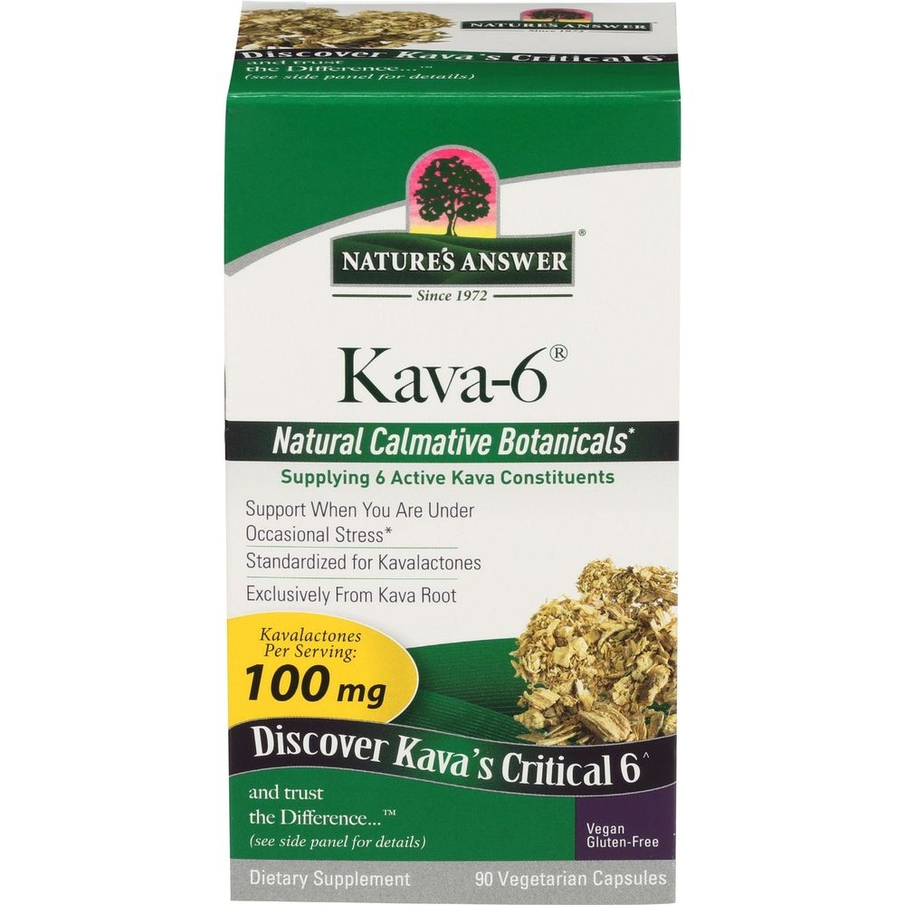 Natures Answer Kava 6 Standardized Vegetarian Capsules, 90 count