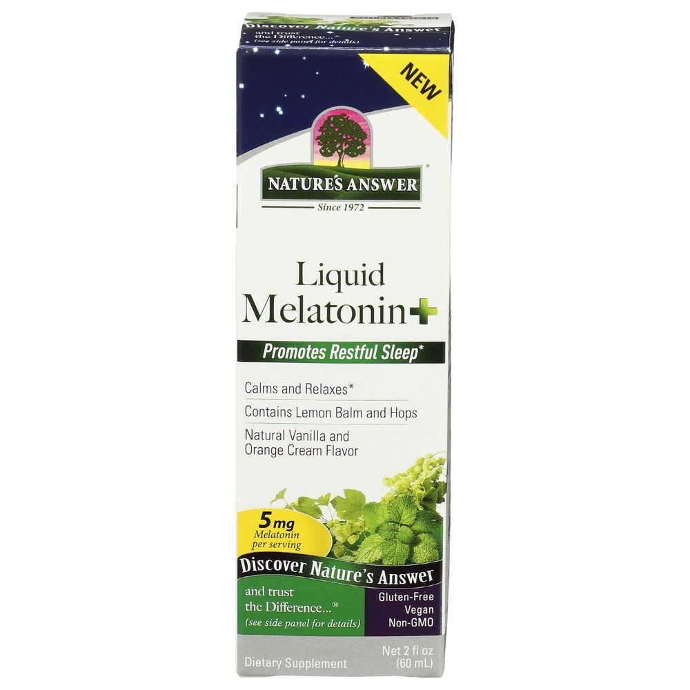 Natures Answer Melatonin Plus 5mg Liquid, 2 Fluid Ounce