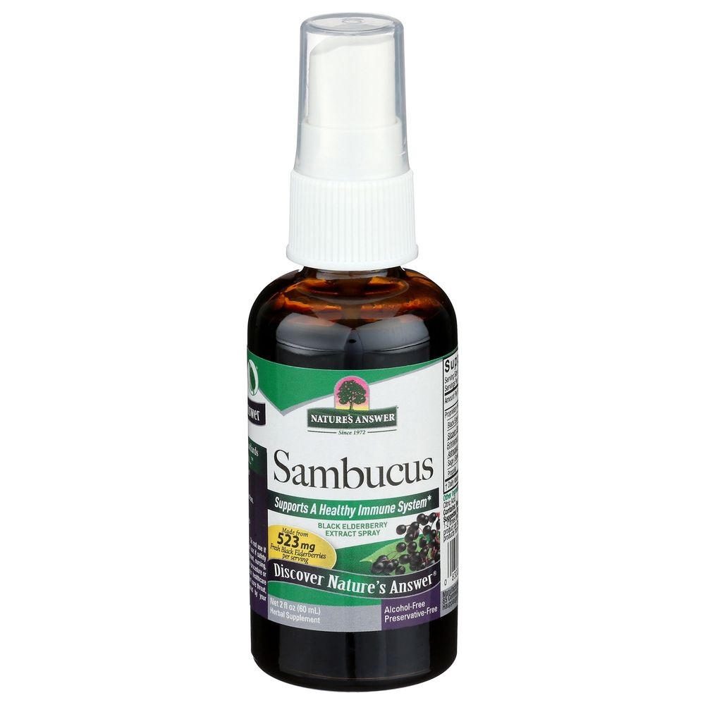 Natures Answer Sambucus Black Elderberry Extract Throat Spray, 2 Fluid Ounce