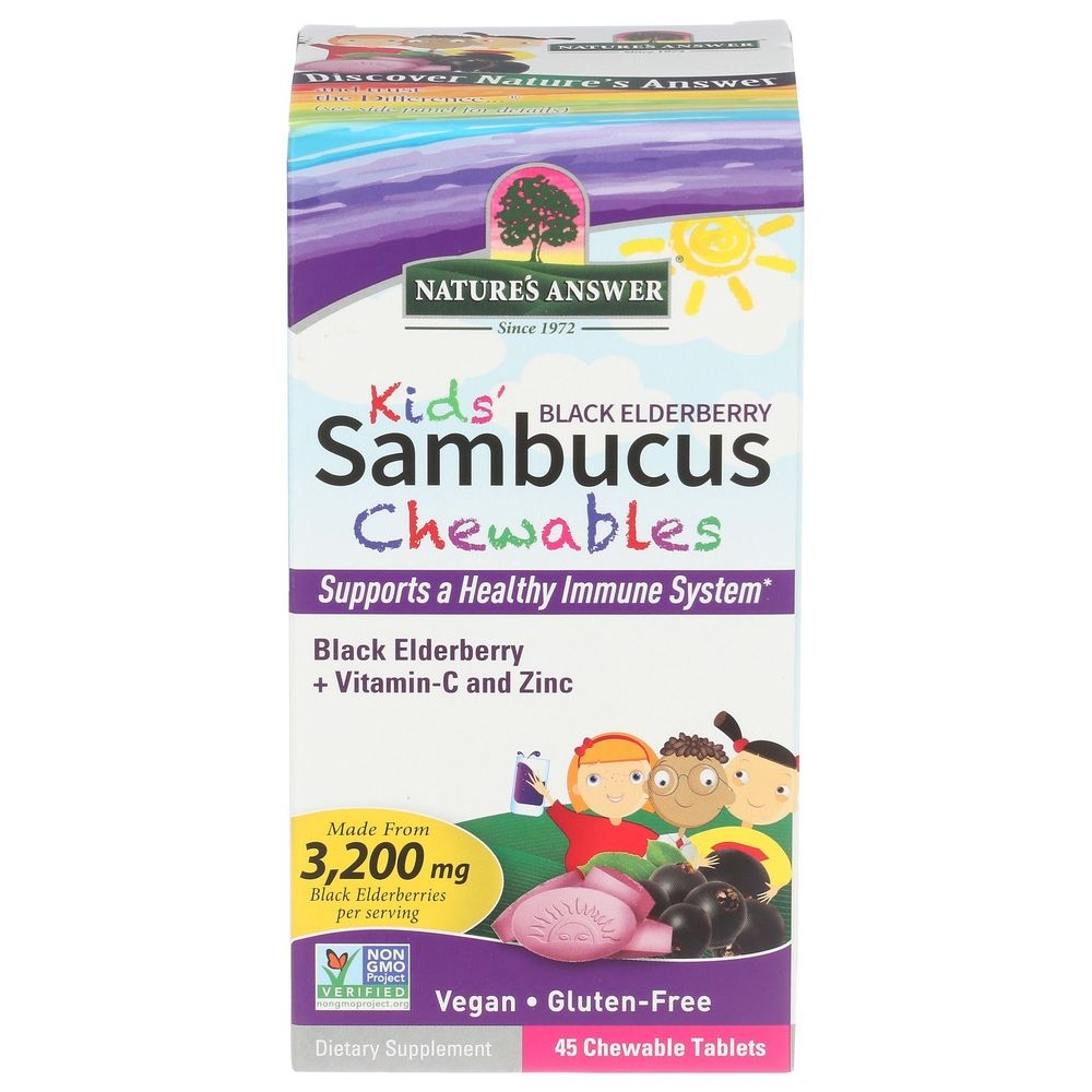 Natures Answer Kids Sambucus Chewable Tablets, 45 count