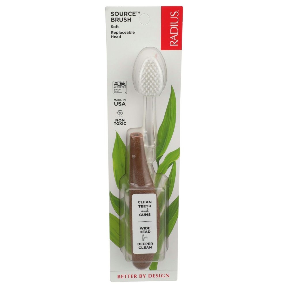 Radius Source Soft Replaceable Head Toothbrush -- 6 per case