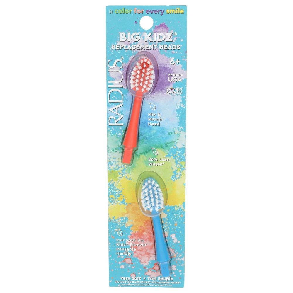 Radius Big Kidz Replacement Heads for Toothbrush -- 6 per case