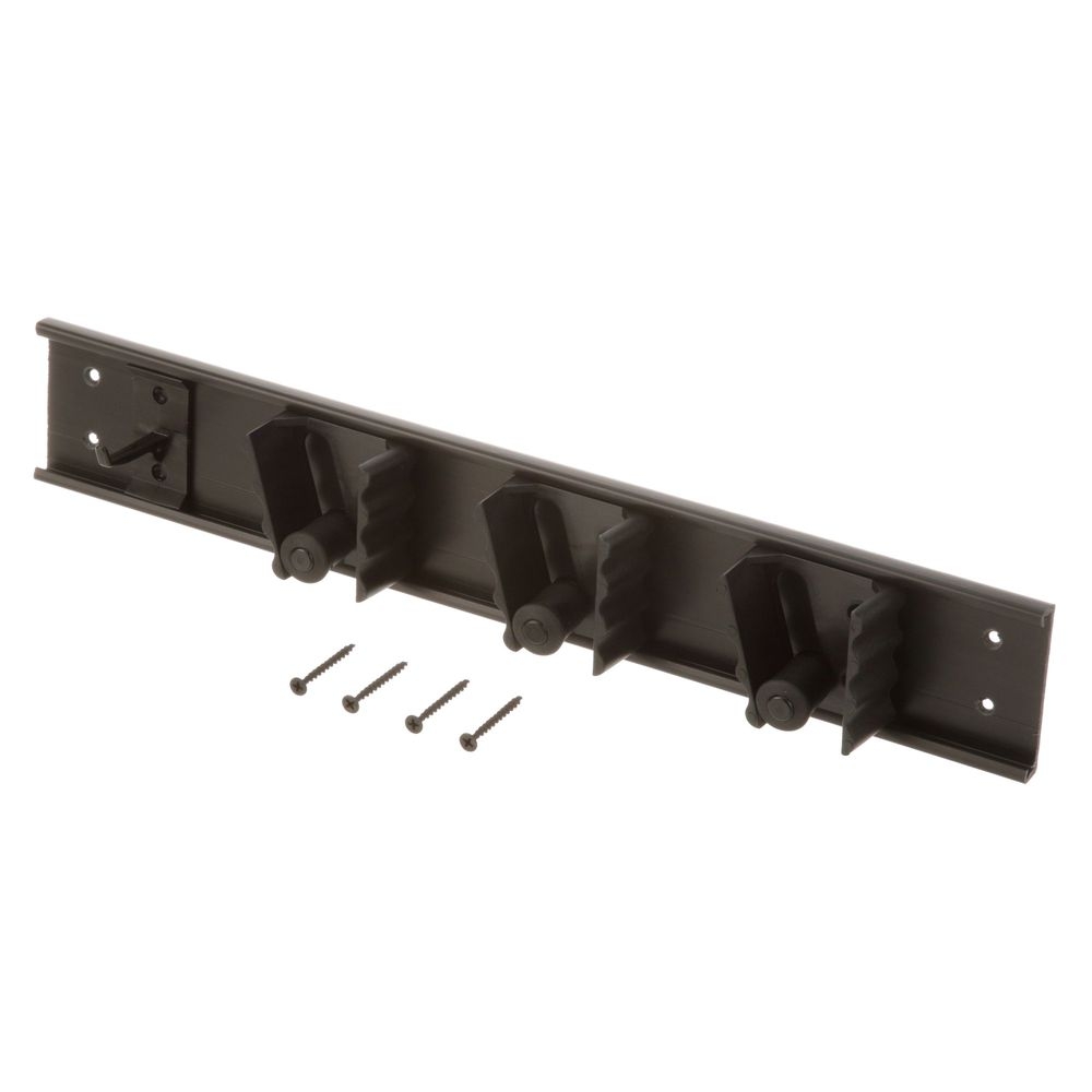 Carlisle 4073100 Roll N Grip ABS Black Mop and Broom Holder, 18 inch Length