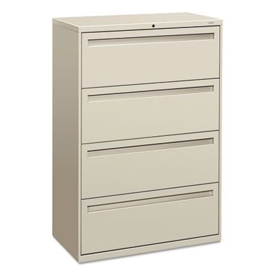HON 700 Series Four-Drawer Lateral File, 36w x 19-1/4d, Light Gray