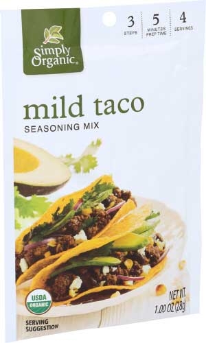 Simply Organic Mild Taco Seasoning Mix, 1 Ounce -- 12 per case.