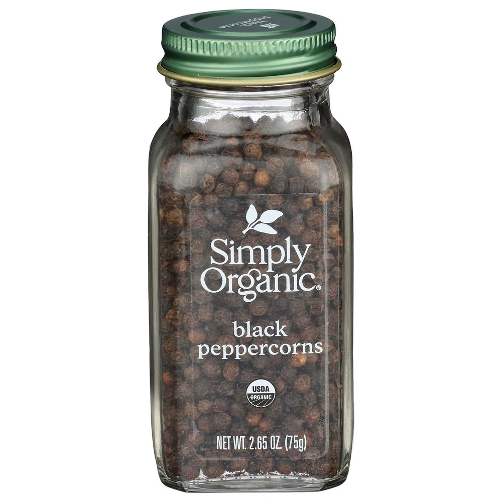 Simply Organic Whole Black Peppercorn, 2.65 Ounce Bottle