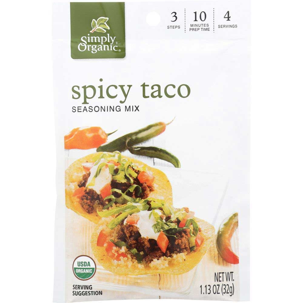 Simply Organic Southwest Spicy Taco Seasoning Mix, 1.13 Ounce -- 12 per case.