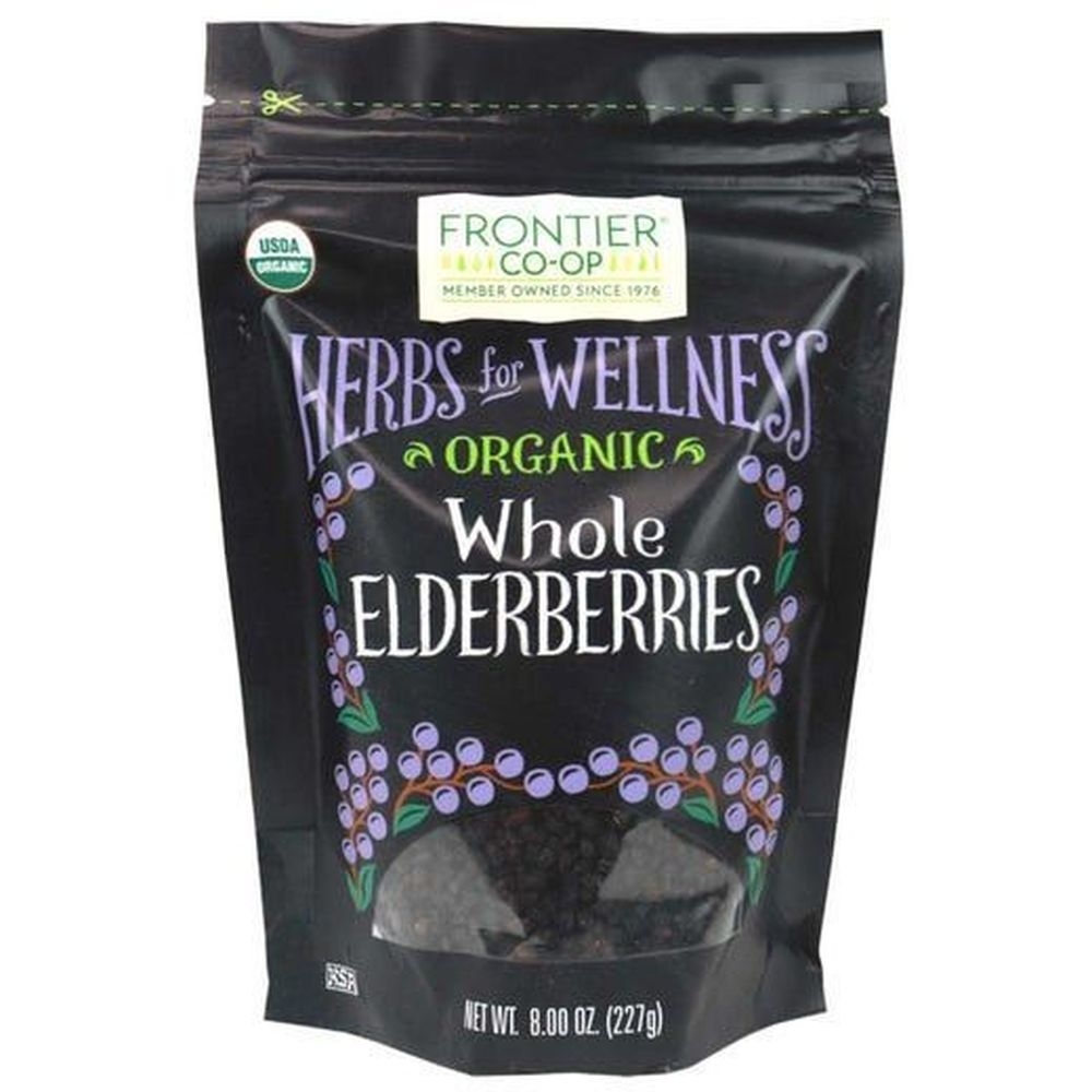 Frontier Co-op Organic Whole Elderberries, 8 Ounce -- 12 per case