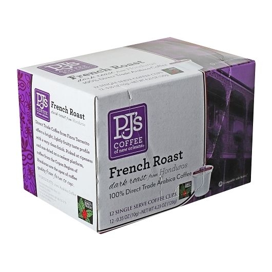 PJs French Roast Coffee - 12 count per pack -- 6 packs per case
