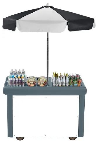 Camcruiser Small Vending Cart, Granite Gray, 55 3/16 x 31 1/2 x 93 1/2 inch.