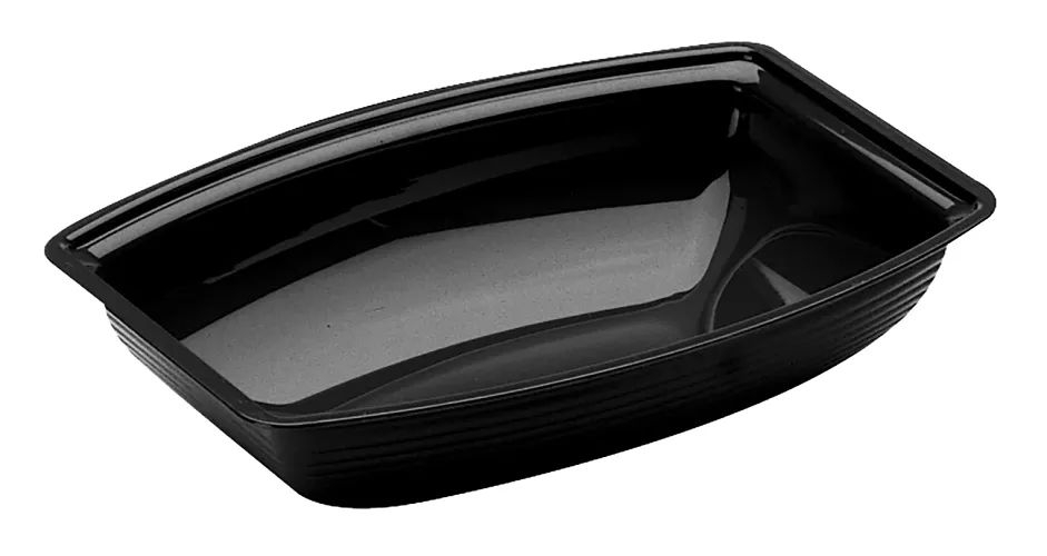 Camwear Rectangular Ribbed Bowl, Black, 12 Quart -- 4 per case.