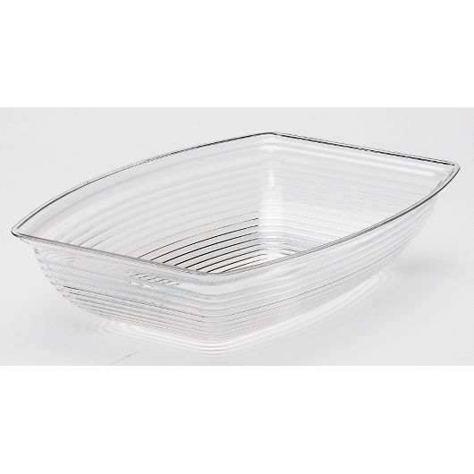 Camwear Rectangular Ribbed Bowl, Clear, 12 Quart -- 4 per case.