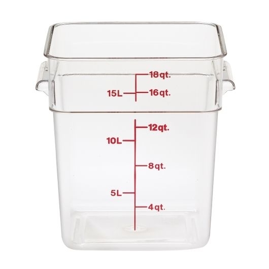 Clear 11 1/4 inch X 12 1/4 inch X 12 5/8 inch Camsquare Food Storage Containers, Cleach.R ,18 Quart -- 6 per case