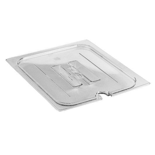 Cambro Camwear Clear Polycarbonate Half Size Notched Cover With Handle For Gn 1/2 Food Pan, 12 3/4 X 10 7/16 Inch -- 6 Per Case