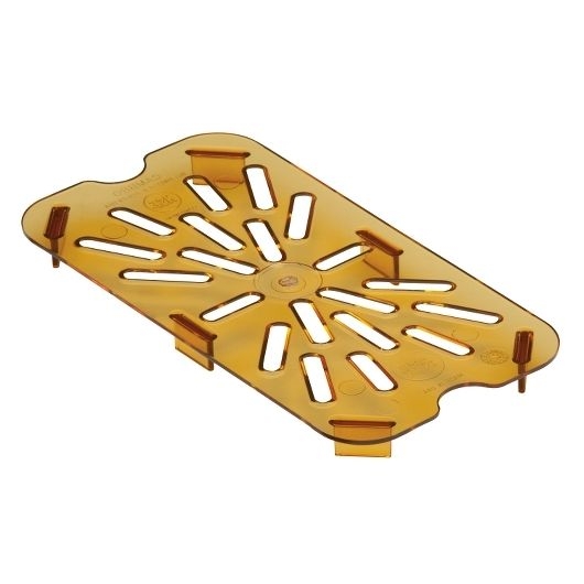 Cambro H-pan Amber Fourth Size Drain Shelf For Gn 1/4 High Heat Food Pan, 6 3/8 X 10 7/16 Inch -- 6 Per Case