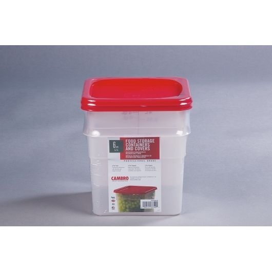 Translucent Cambro CamSquares Translucent Food Storage Container, 6 Quart - 2 per pack -- 6 packs per case.