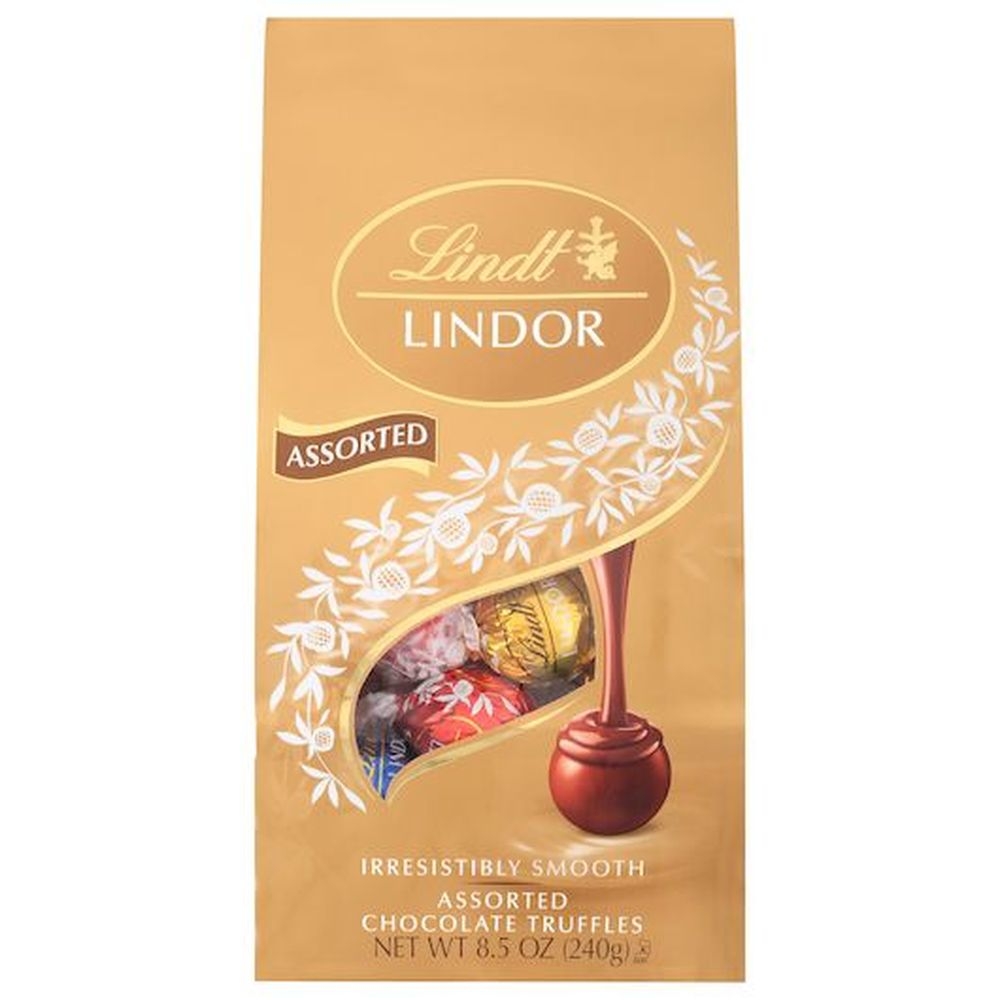 Lindt and Sprungli Lindor Assorted Chocolate Truffles, 8.5 Ounce Bag -- 6 per case