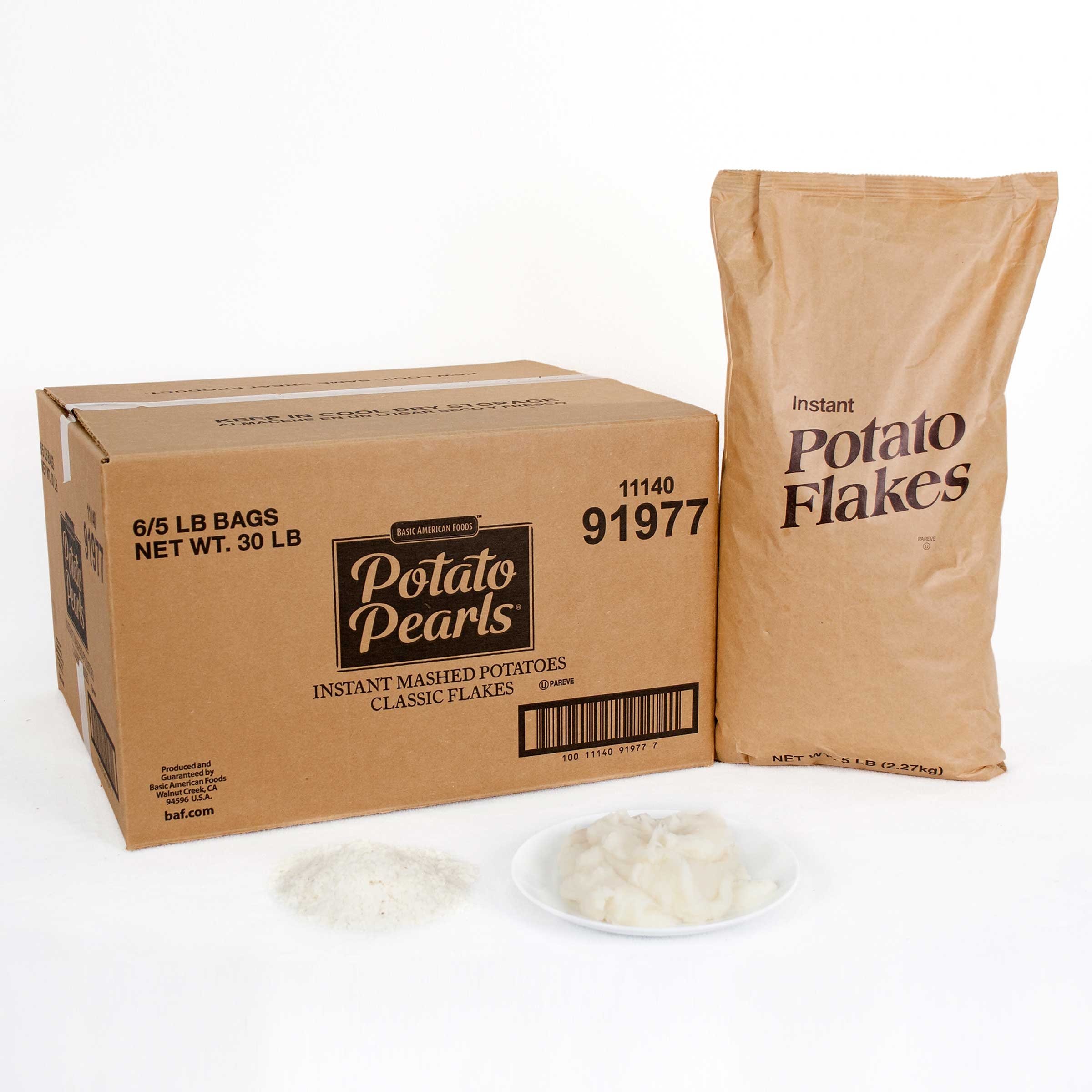 Basic American Foods Potato Flakes Instant, 5 Pound -- 6 Case