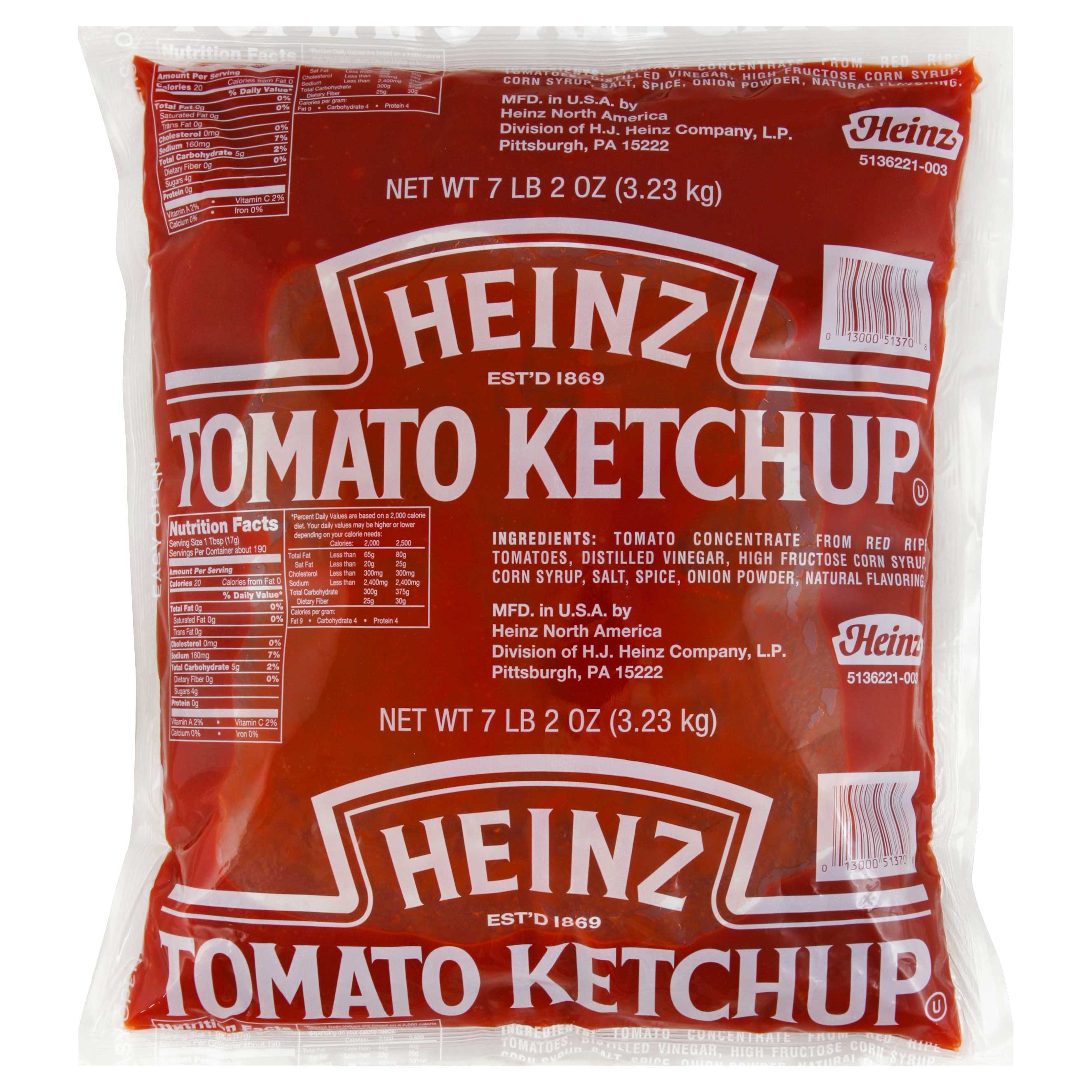 Heinz Ketchup Pouch Pack, 7.125 Pound -- 6 per case