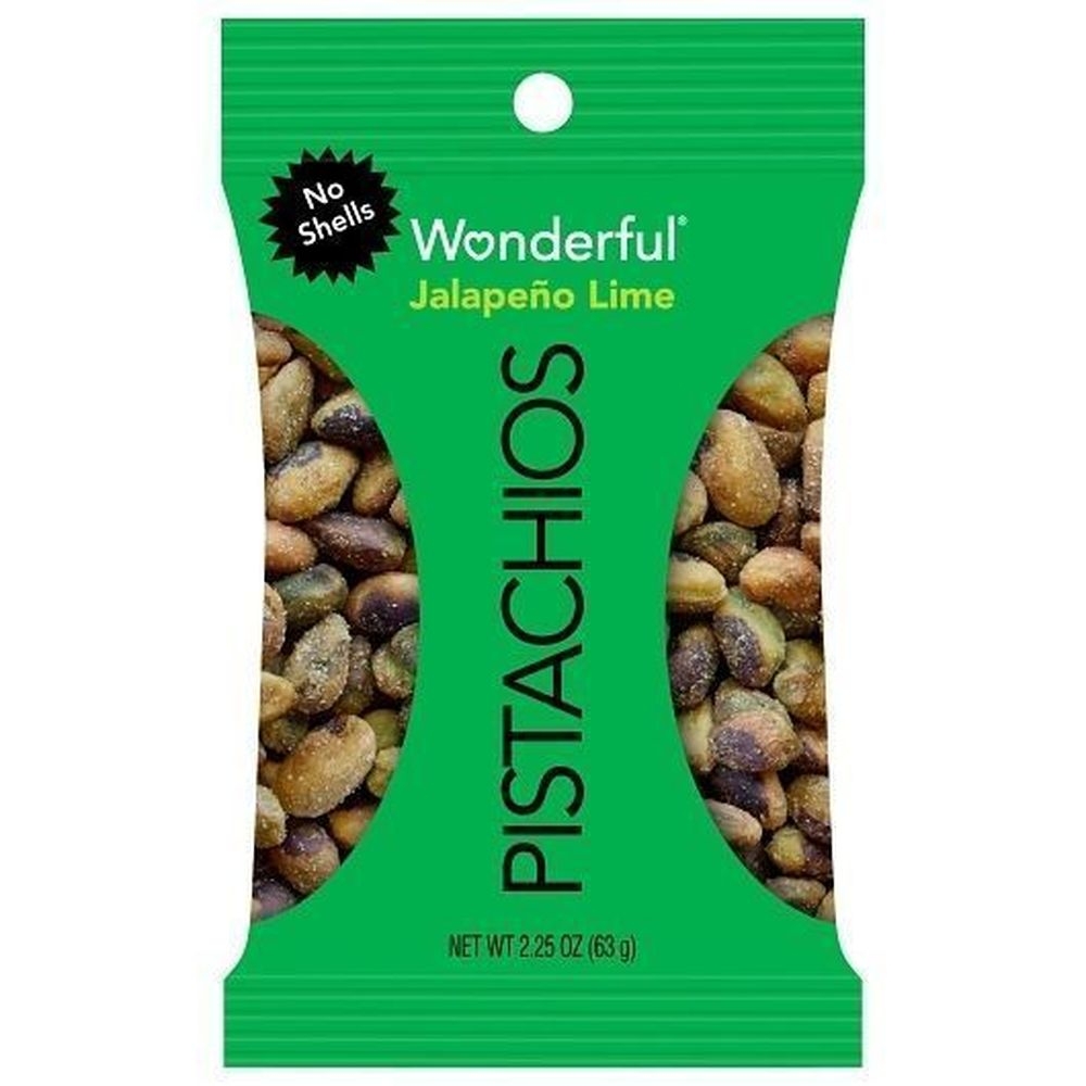Wonderful No Shell Jalapeno Lime Pistachios, 2.25 Ounce -- 24 per case