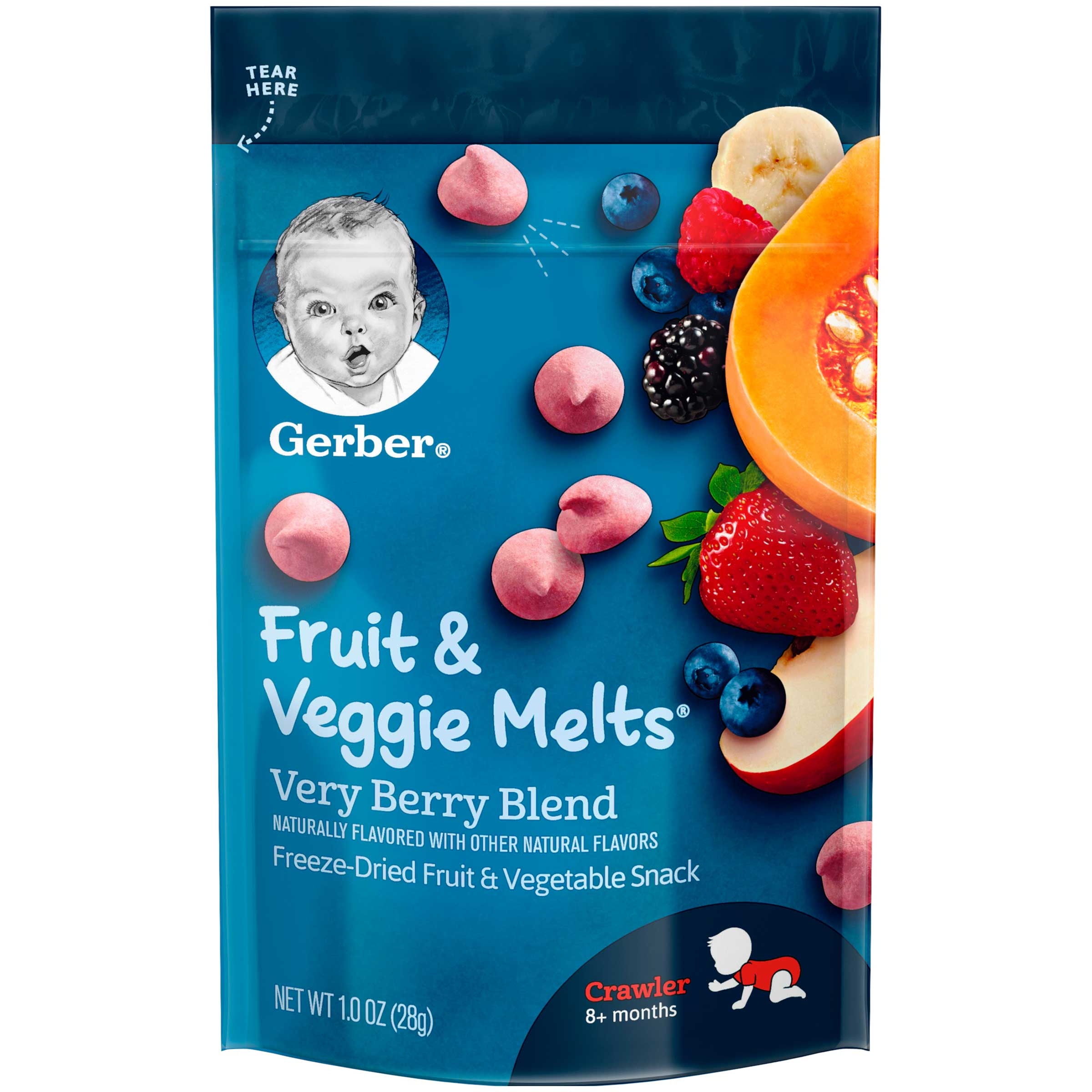 Gerber Graduates Fruit And Veggie Melts Very Berry Blend Snacks, 1 Ounce -- 7 Per Case