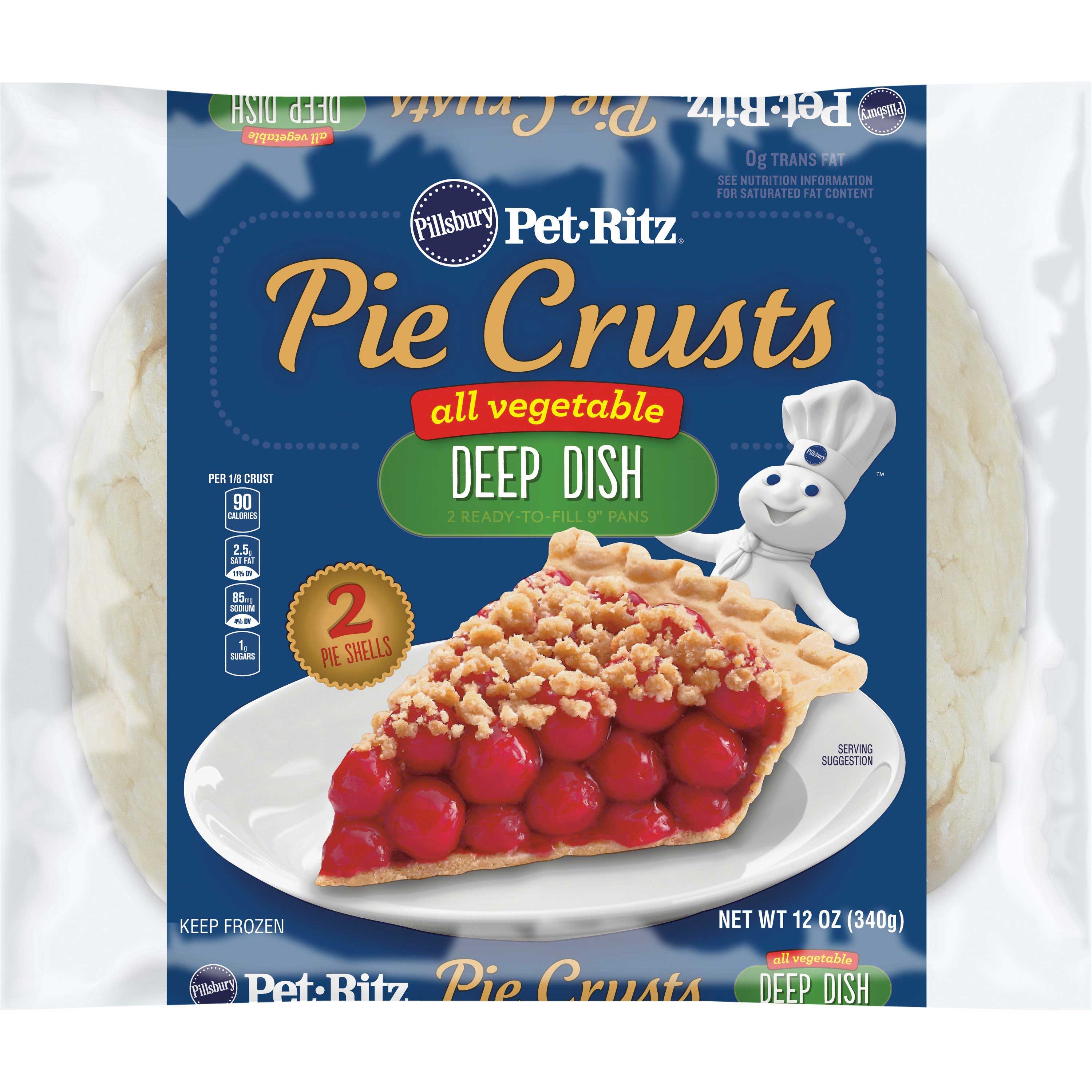 Pillsbury Pet-Ritz All Vegetable Deep Dish Pie Crusts, 2 pie crusts per pack -- 12 per case