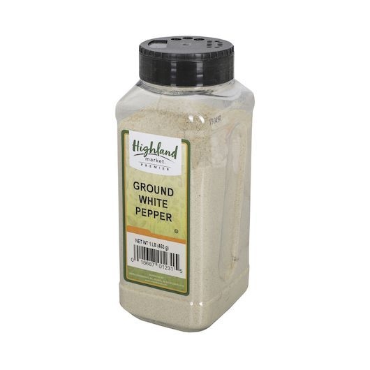 Highland Market Premier Ground White Pepper, 1 Pound -- 6 per case