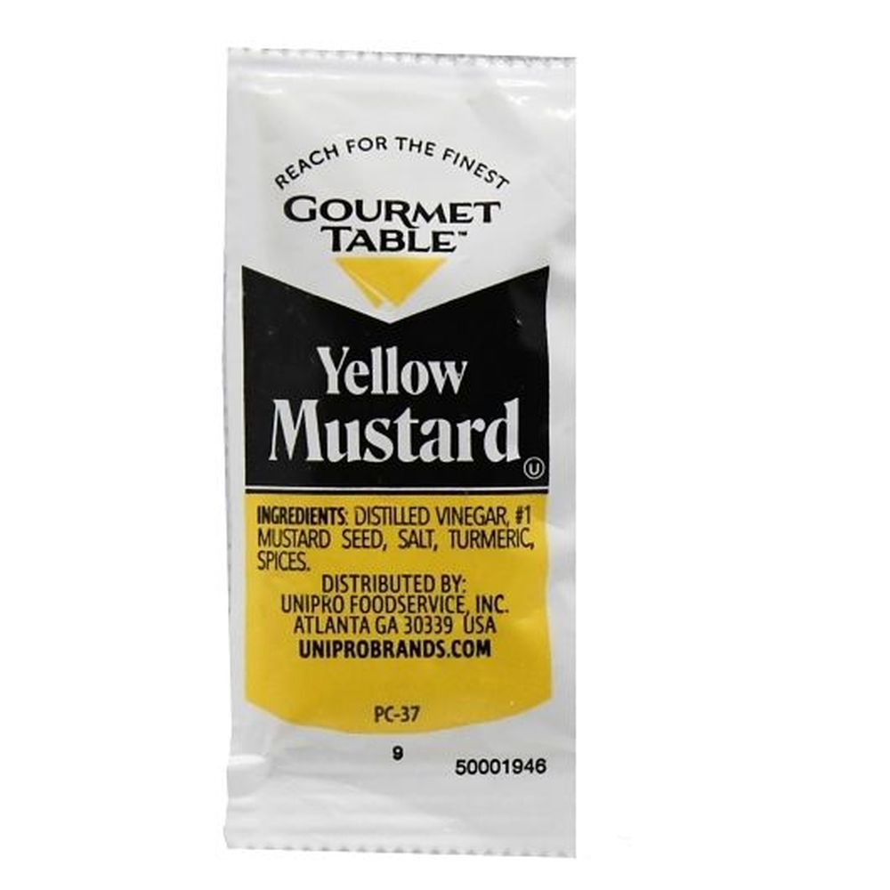 Gourmet Table Yellow Mustard, 4.5 Gram Pouch - 500 per case
