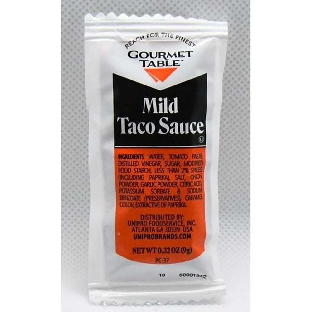 Gourmet Table Mild Taco Sauce, 9 Gram Pouch - 200 per case