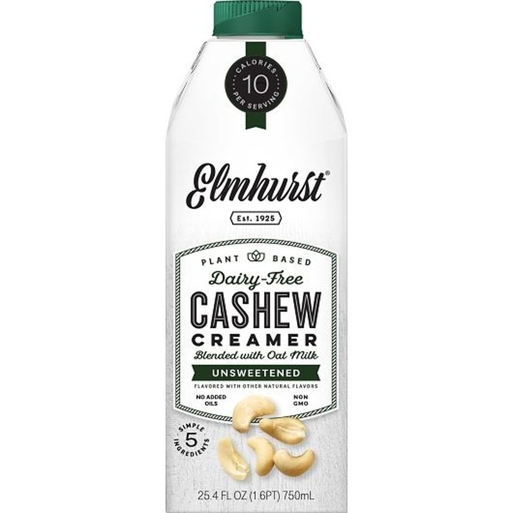 Elmhurst Dairy Free Unsweetened Cashew Creamer, 25.4 Fluid Ounce -- 6 per case