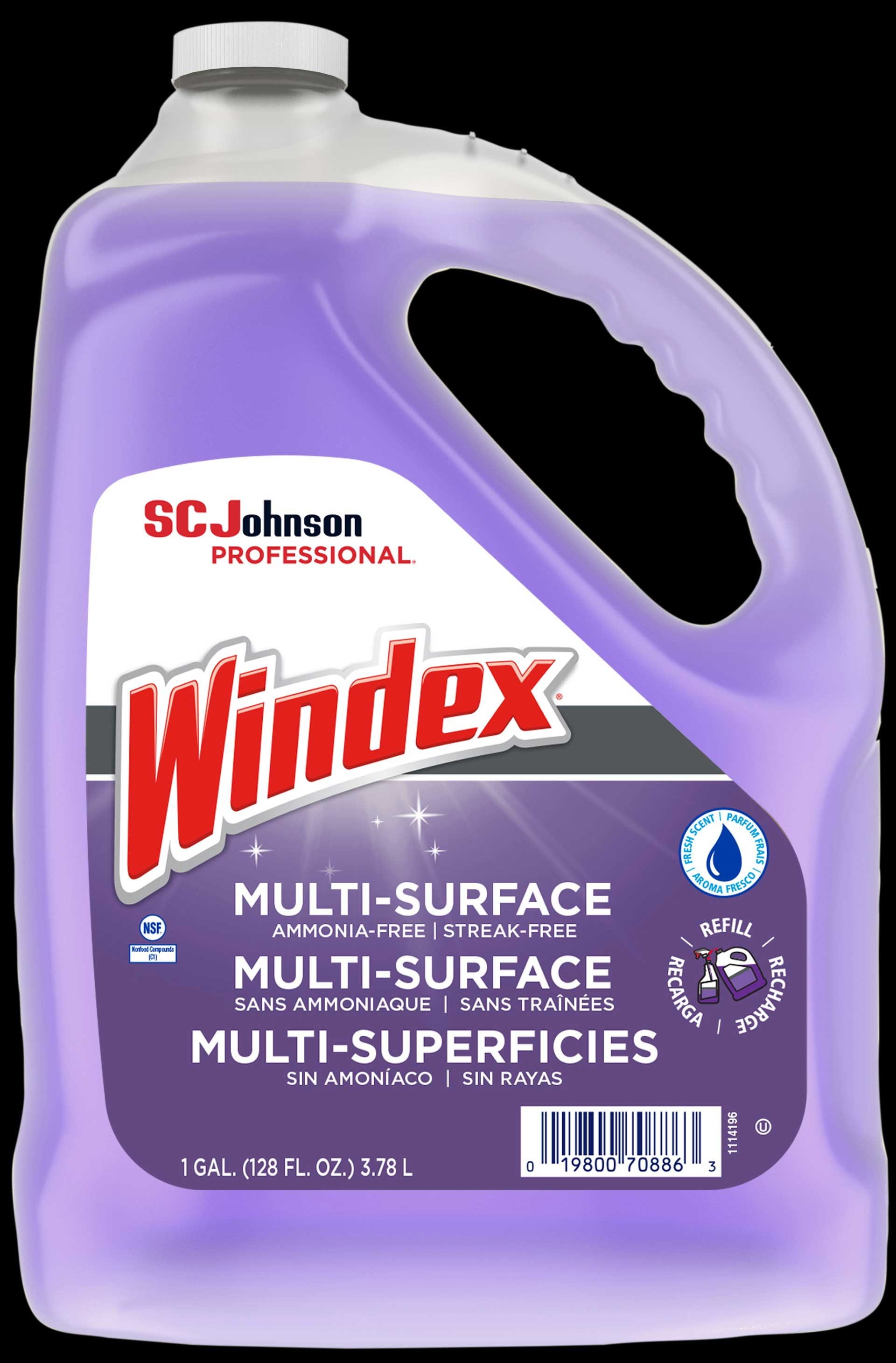 Windex Non Ammoniated Multi Surface Cleaner, 128 Fluid Ounce -- 4 per case.