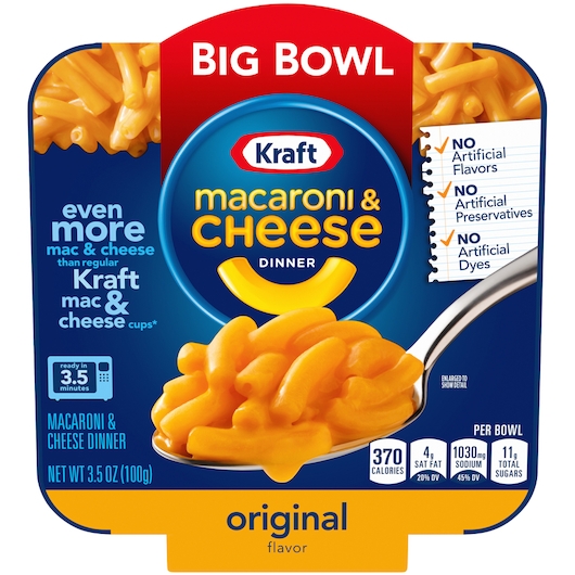 Kraft Original Macaroni and Cheese Bowl, 3.5 Ounce -- 6 per case