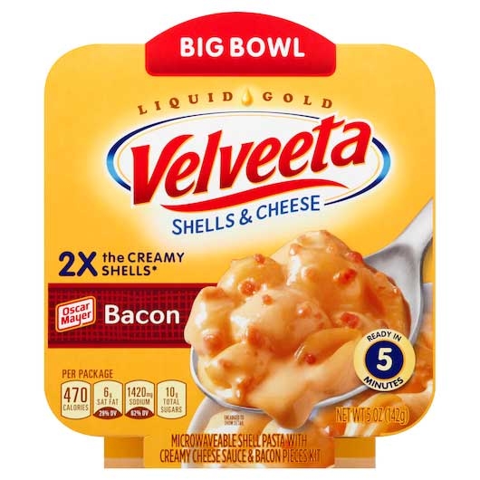 Velveeta Bacon Macaroni and Cheese Convenience Meal Bowl, 5 Ounce -- 6 per case