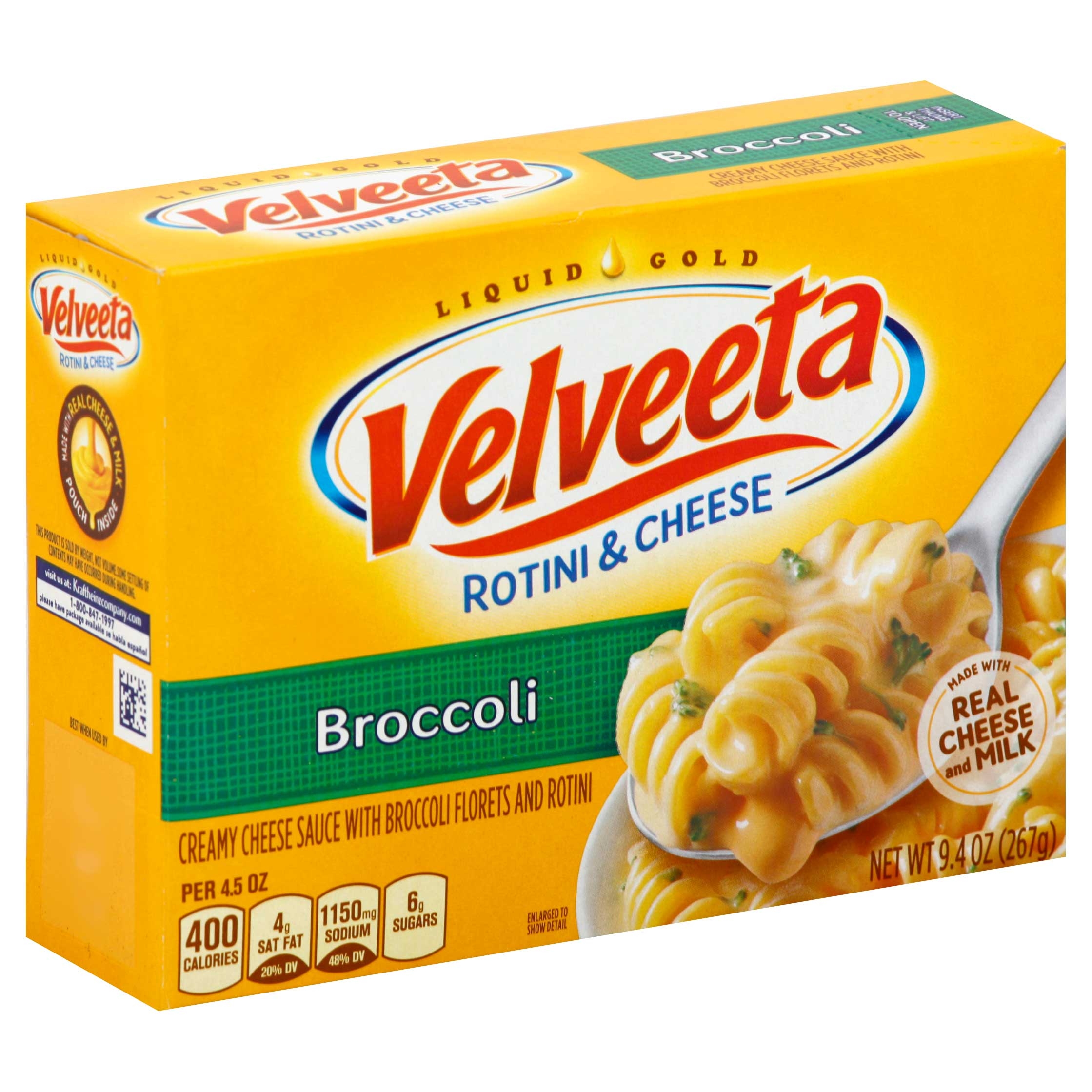 Velveeta Rotini & Cheese Broccoli Entree, 9.4 Ounce --12 Case