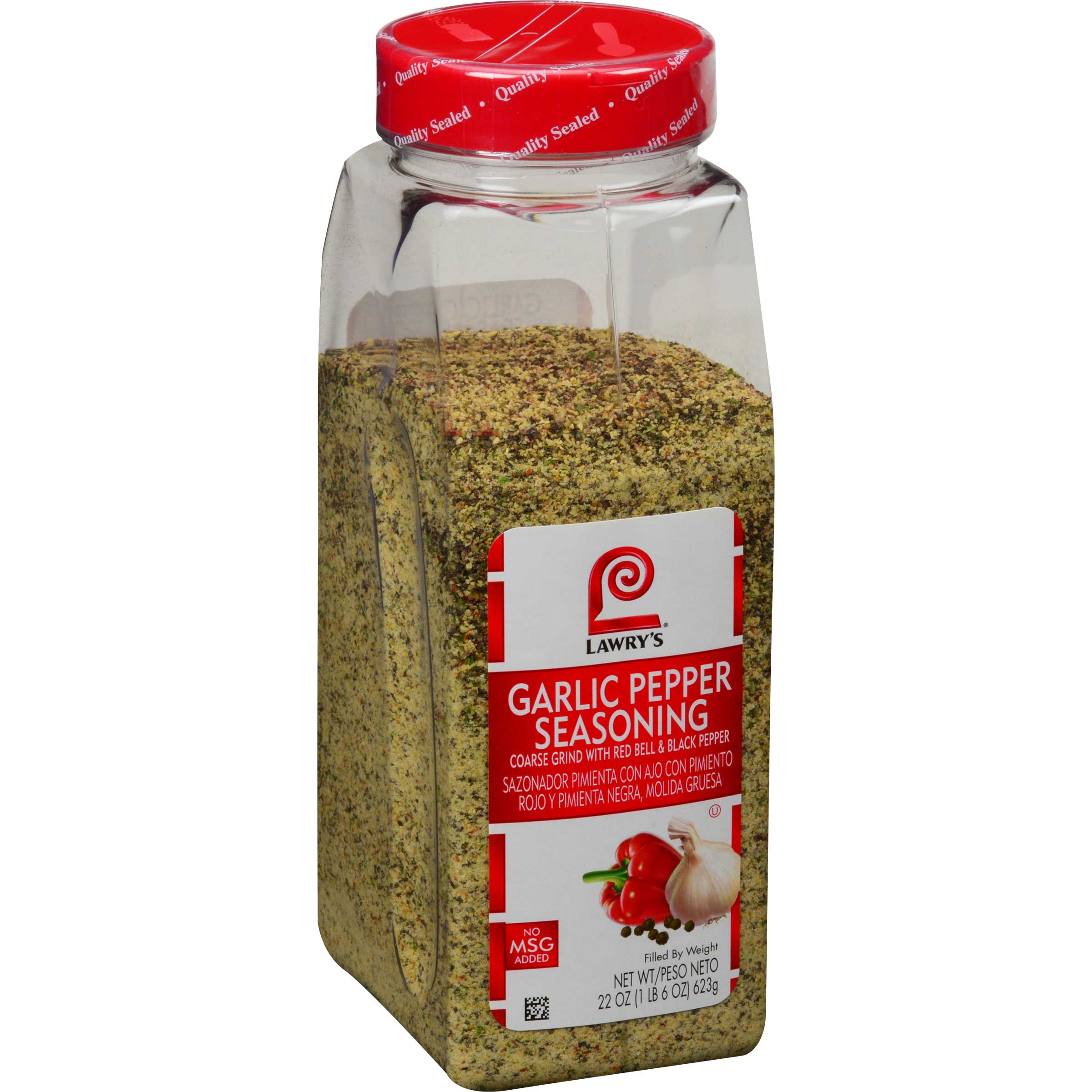 Lawry`s Coarse Grind Garlic Pepper with Red Bell and Black Pepper, 22 oz. -- 6 per case