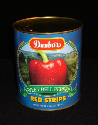 Moody Dunbar Red Pepper Strips - no.10 can, 6 cans per case