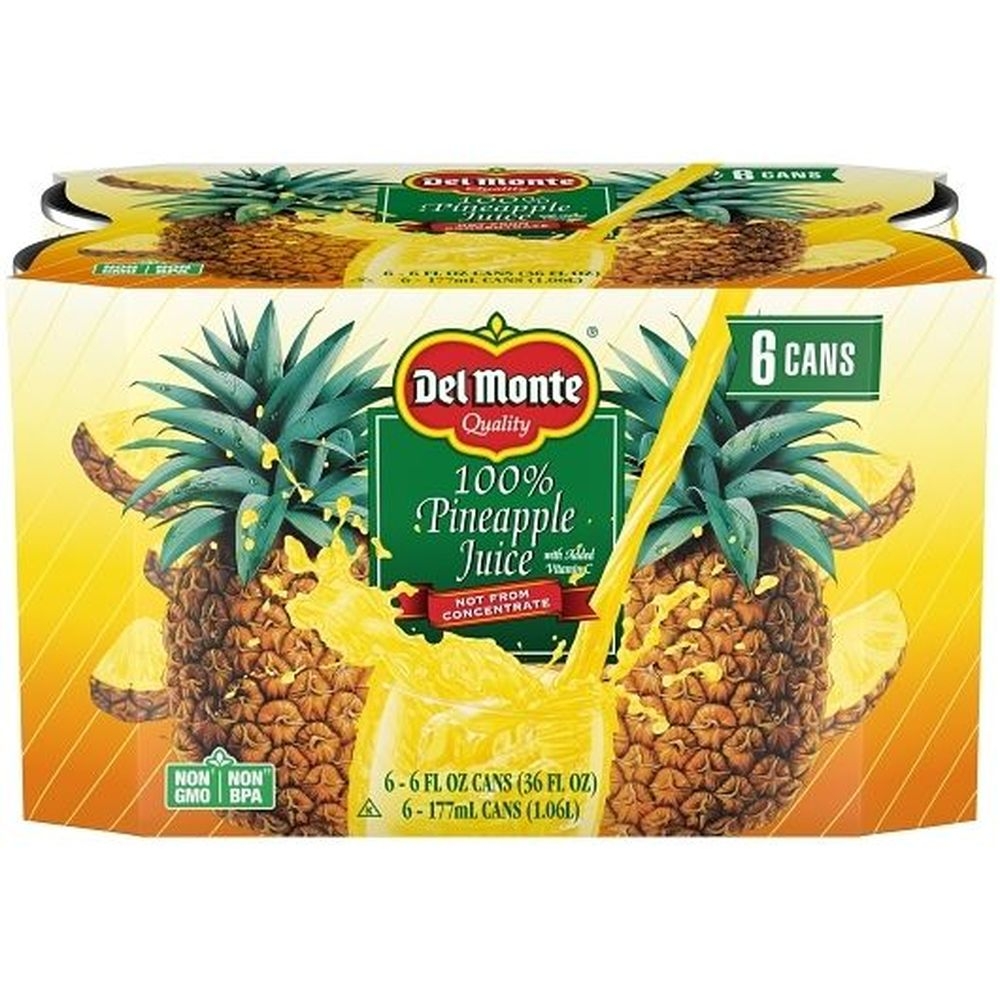 Del Monte Not From Concentrate Pineapple Juice, 6 Ounce -- 24 per case