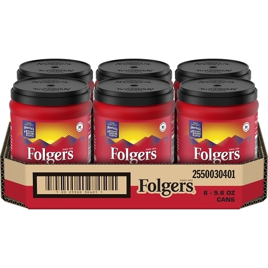 Folgers Classic Roast Ground Coffee, 9.6 Ounce -- 6 per case