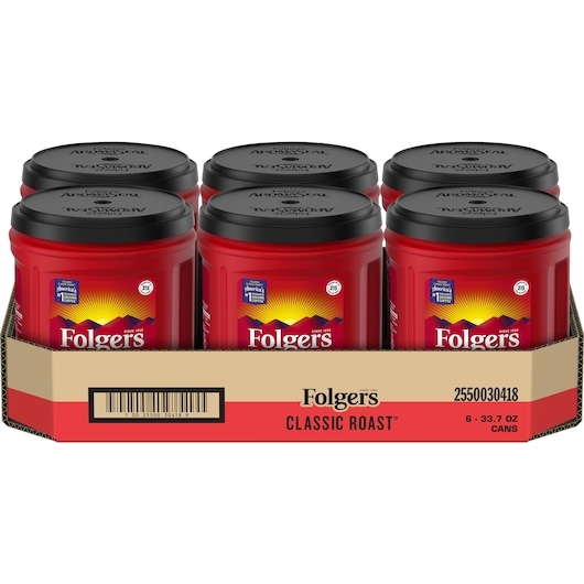 Folgers Classic Roast Ground Coffee, 33.7 Ounce -- 6 per case