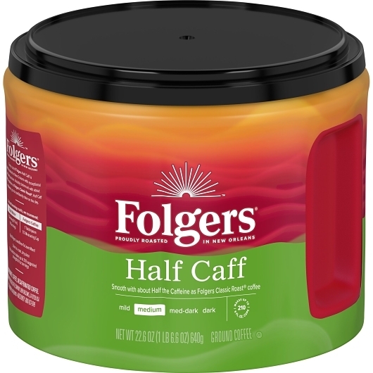 Folgers Half Caff Ground Coffee, 22.6 Ounce -- 6 per case