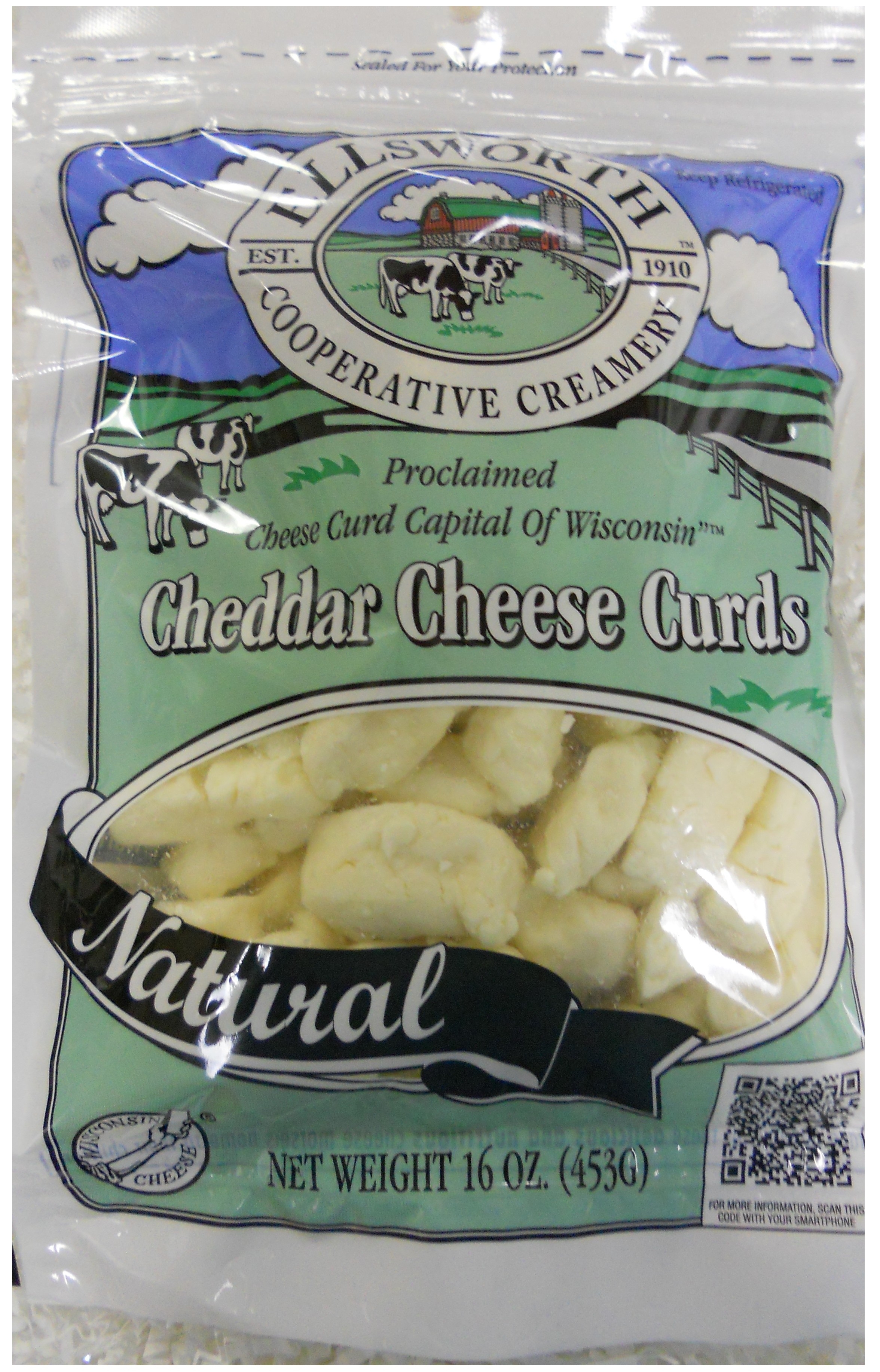 Ellsworth Farmer Certified White Cheddar Cheese Curd, 16 Ounce -- 8 per case