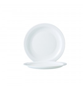 Cardinal International Arcoroc Opal Restaurant White Narrow Rim Side Plate, 7.5 inch -- 24 per case.