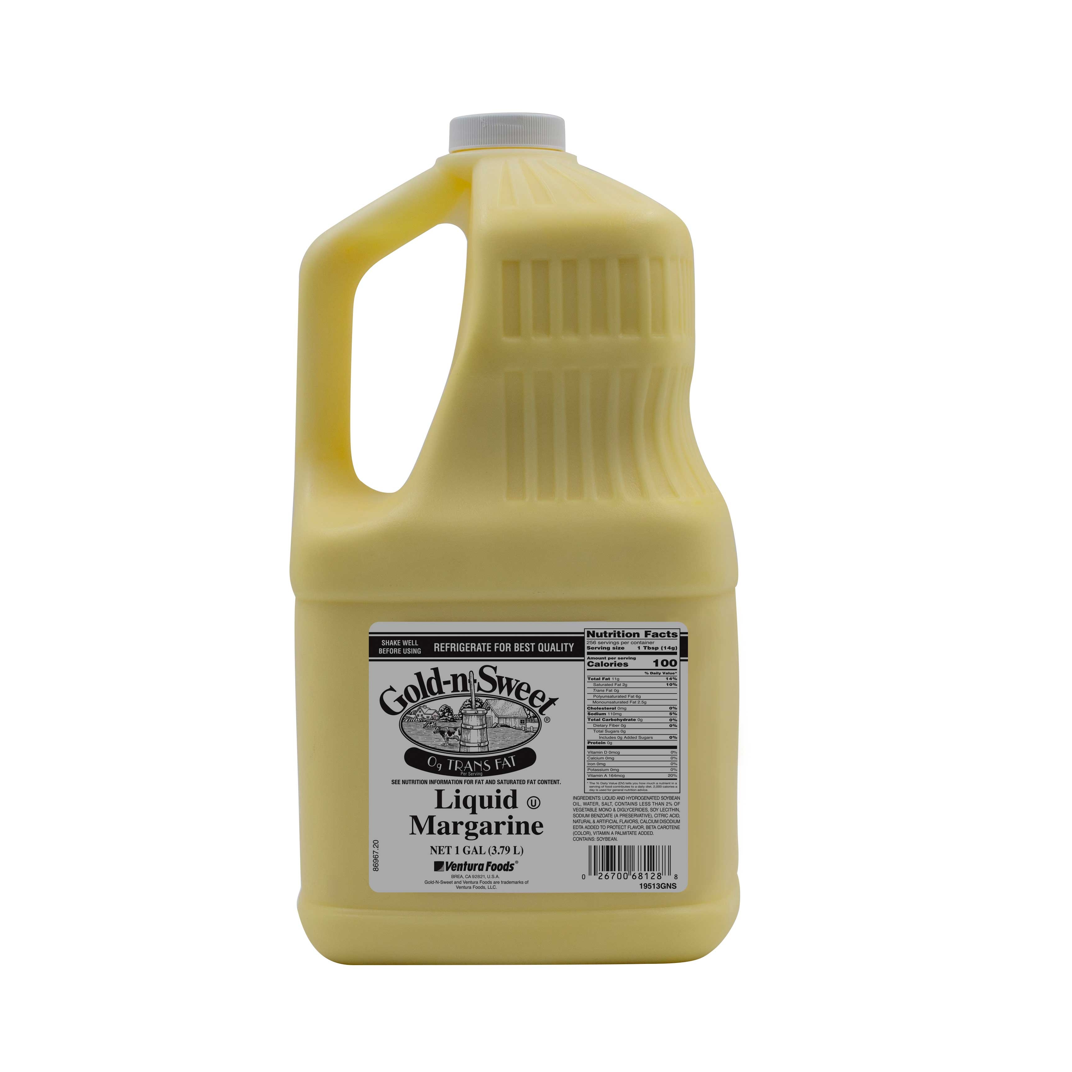 Ventura Foods Gold N Sweet Liquid Margarine, 1 Gallon -- 6 per case.