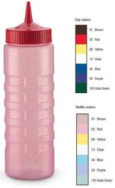 Vollrath Clear Wide Mouth Squeeze Bottle Dispenser With Green Cap -- 12 Per Case