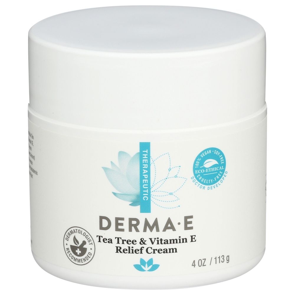 Derma E Tea Tree and Vitamin E Relief Creme, 4 Ounce