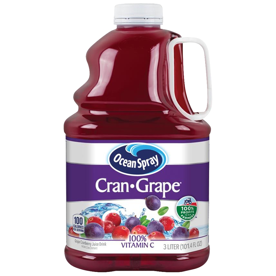 Ocean Spray Cran-Grape Cranberry Grape Juice Drink, 3 Liter -- 6 per case.