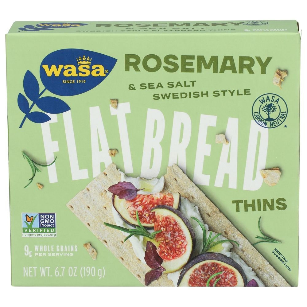 Wasa Rosemary and Sea Salt Flatbread Thins, 6.7 Ounce -- 10 per case