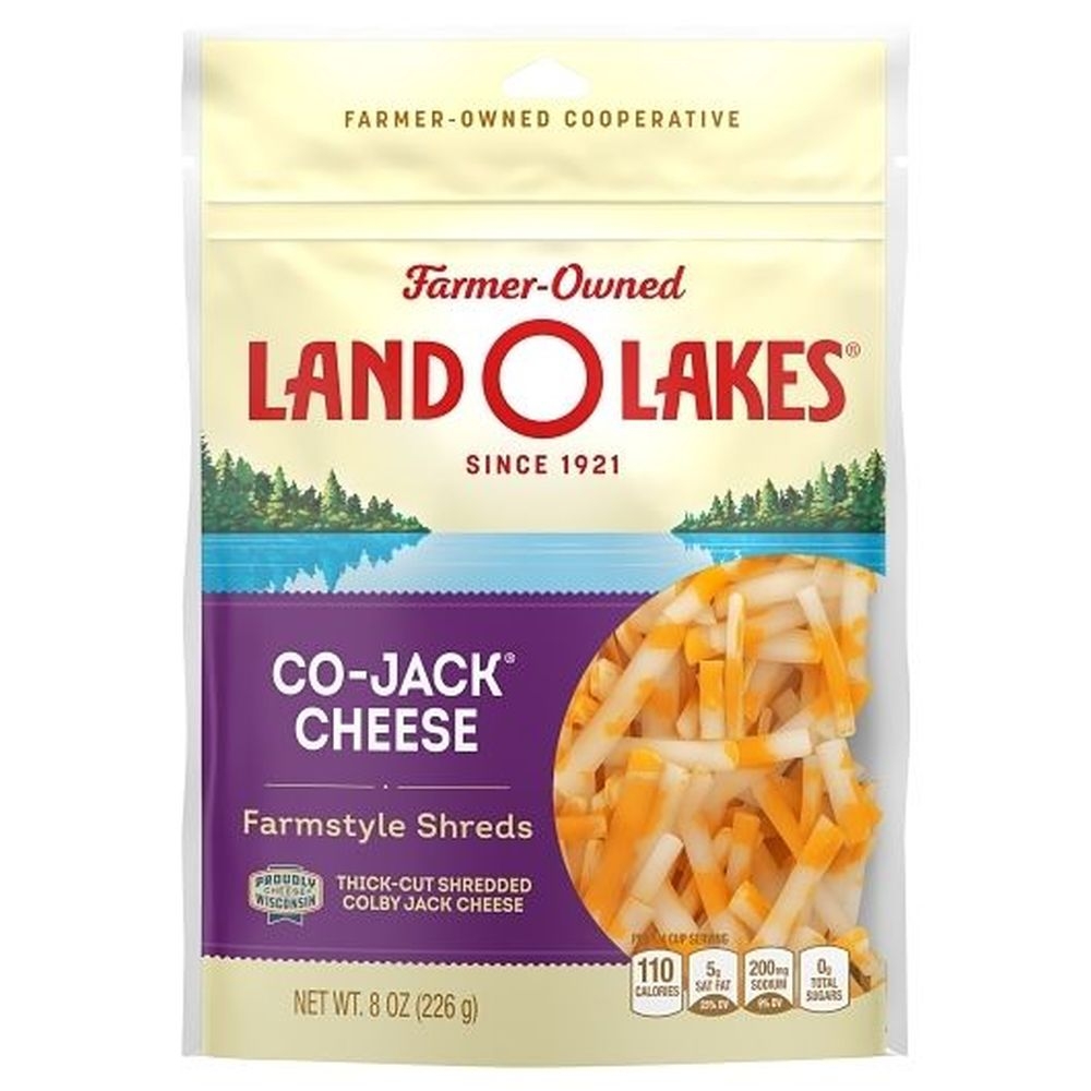 Land O Lakes Shredded Thick Cut Co-Jack Cheese, 8 Ounce - 6 per case